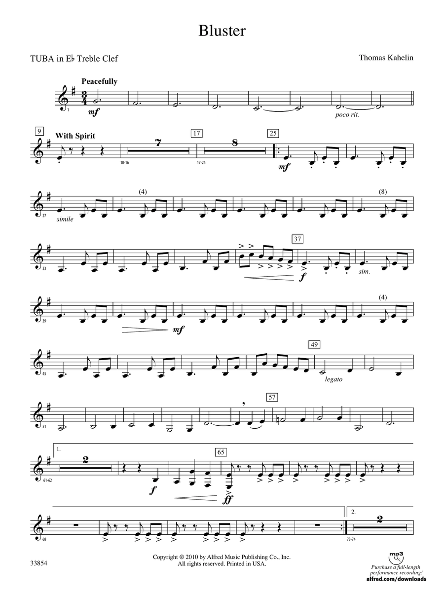 Bluster: (World Part) E-flat Tuba T.C.