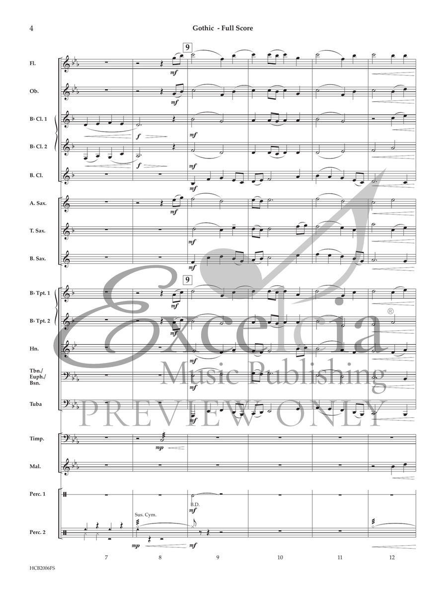Gothic (Score) Concert Band scores gallery preview page 4