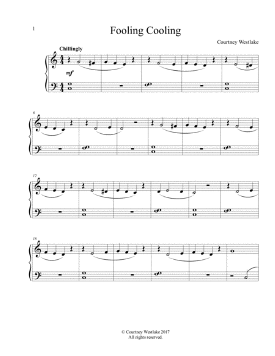 Fooling Cooling Fooling Cooling Easy Piano scores gallery preview page 1