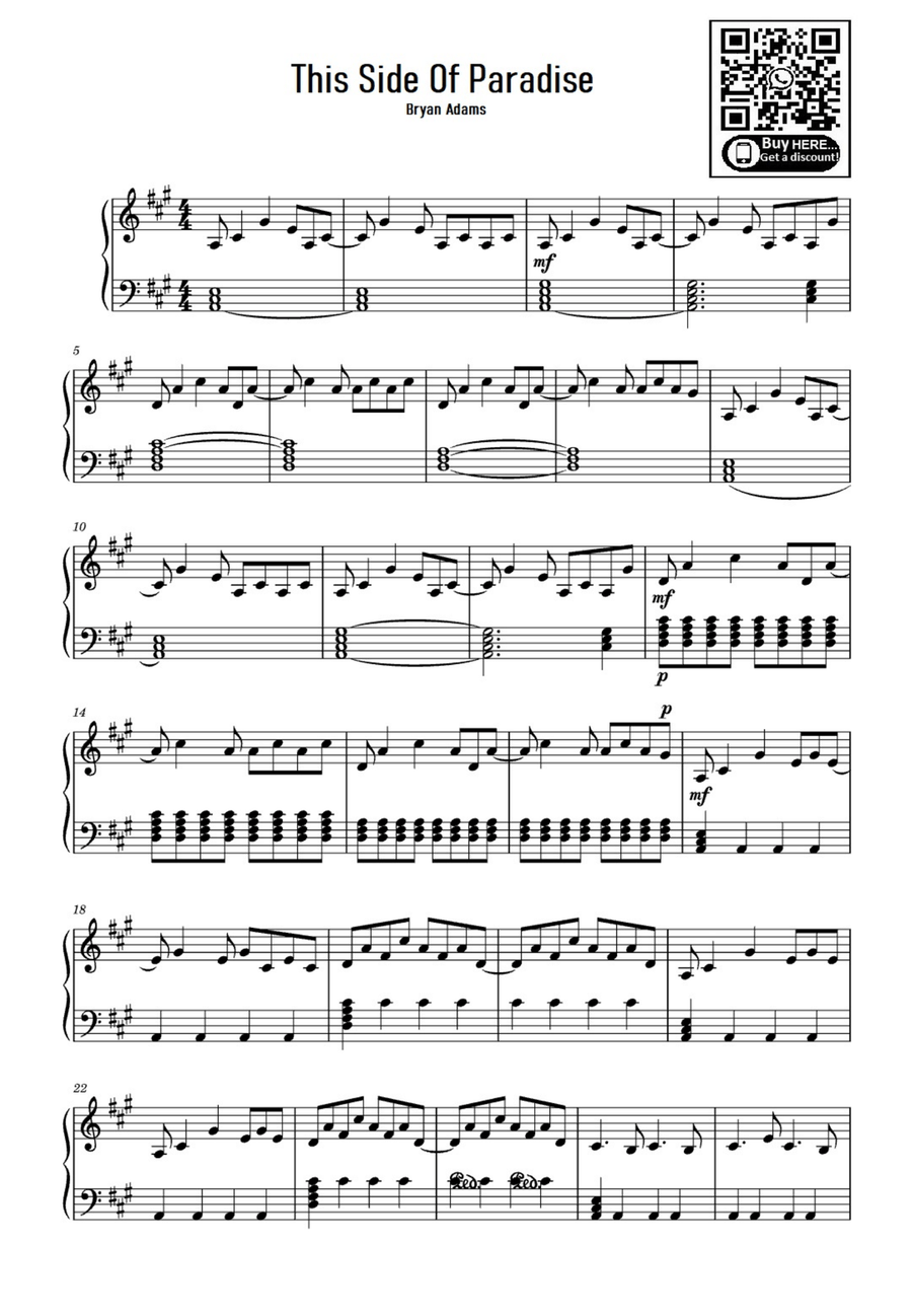This Side Of Paradise This Side Of Paradise Easy Piano scores gallery preview page 1