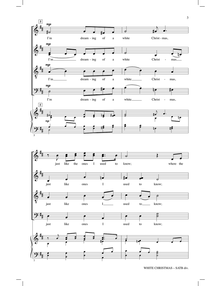 White Christmas (from Holiday Inn) (arr. Molly Ijames) 4-Part scores gallery preview page 2