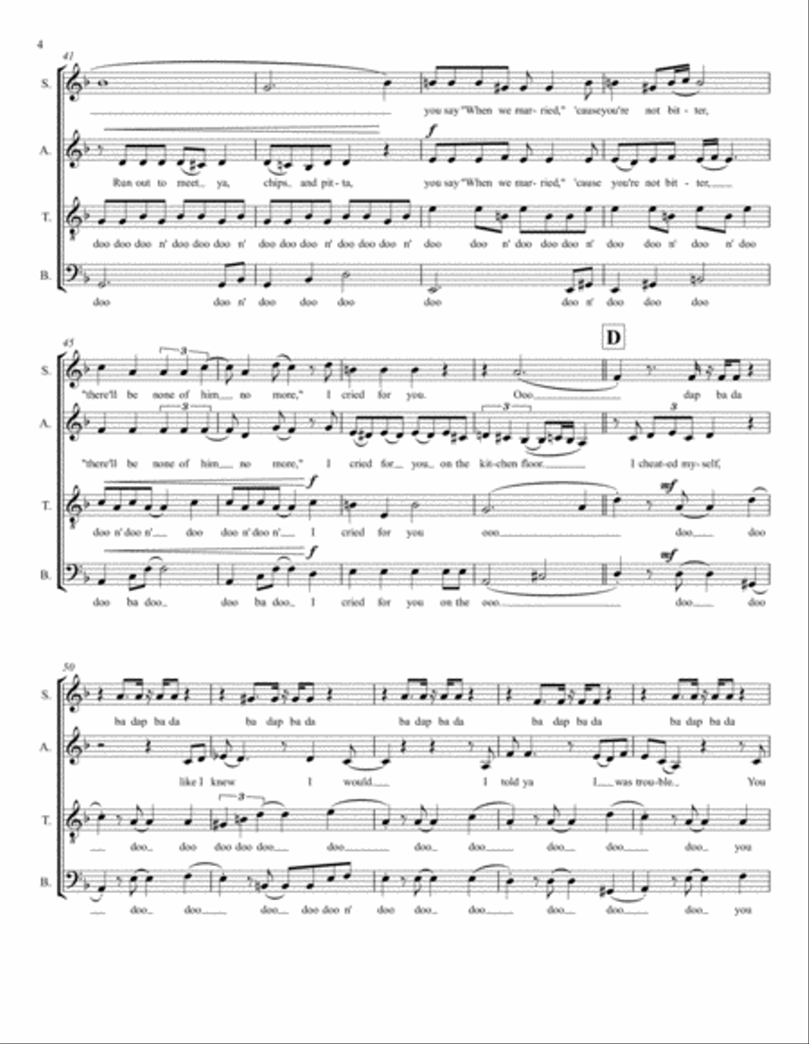 You Know I'm No Good 4-Part scores gallery preview page 4