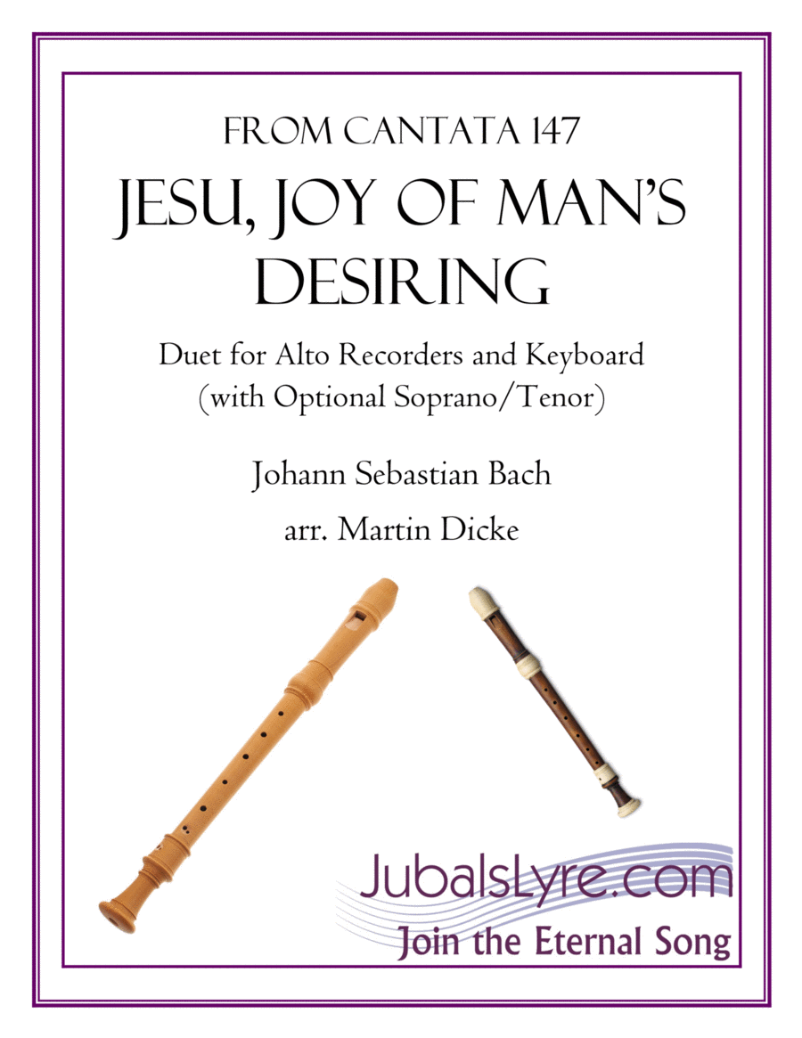 Jesu, Joy of Man's Desiring (Duet for Alto Recorders with Optional Sop/Ten) image number null