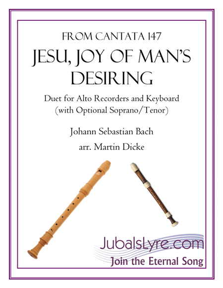 Jesu, Joy of Man's Desiring (Duet for Alto Recorders with Optional Sop/Ten) image number null