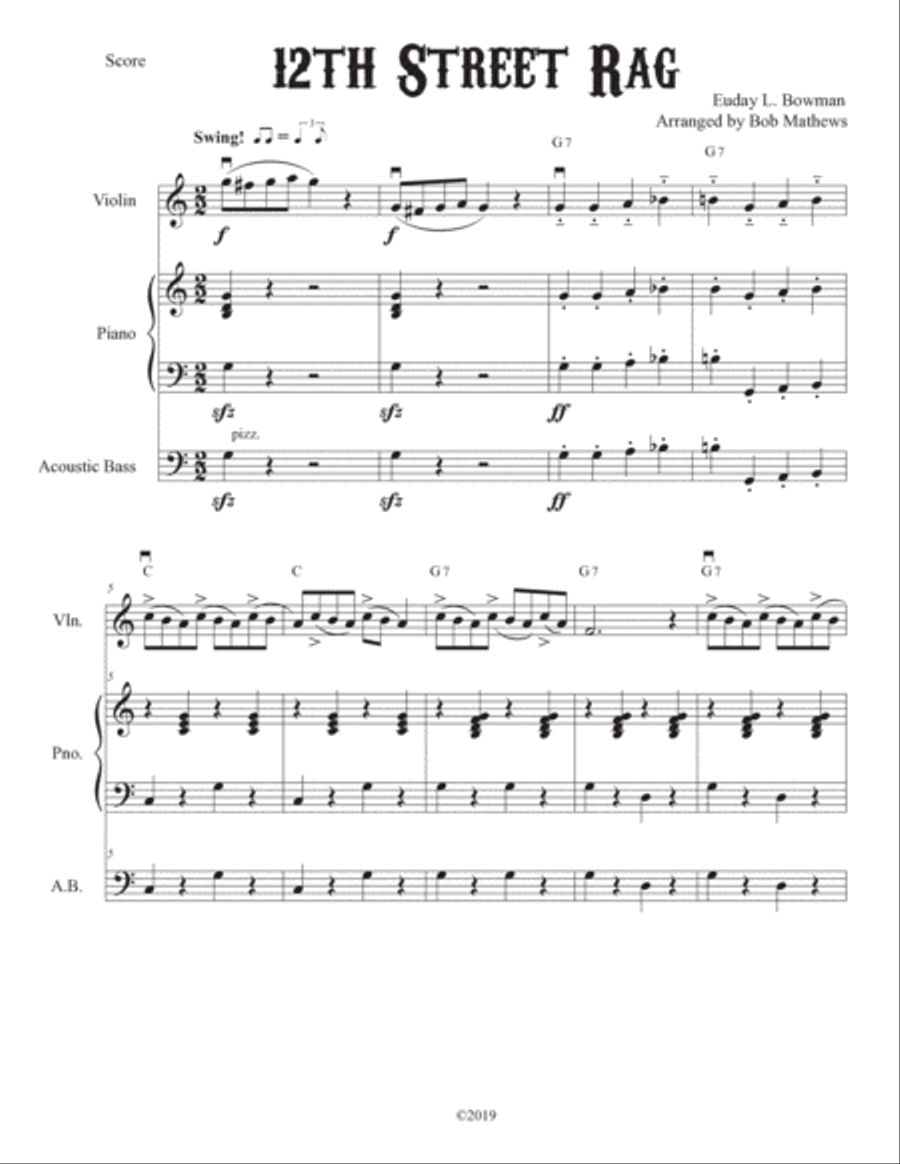 12th Street Rag Violin Solo scores gallery preview page 5