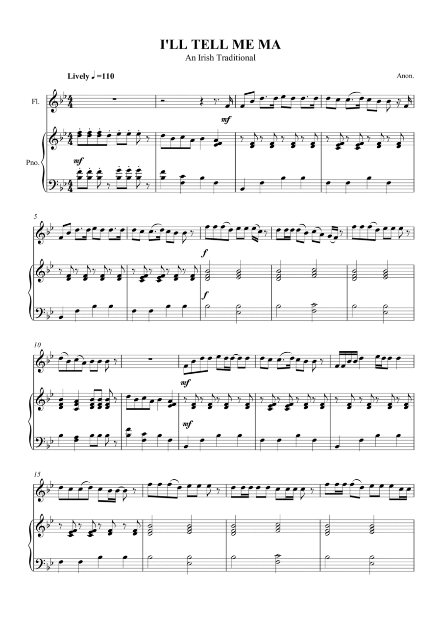 I'll Tell Me Ma I'll Tell Me Ma Flute scores gallery preview page 1