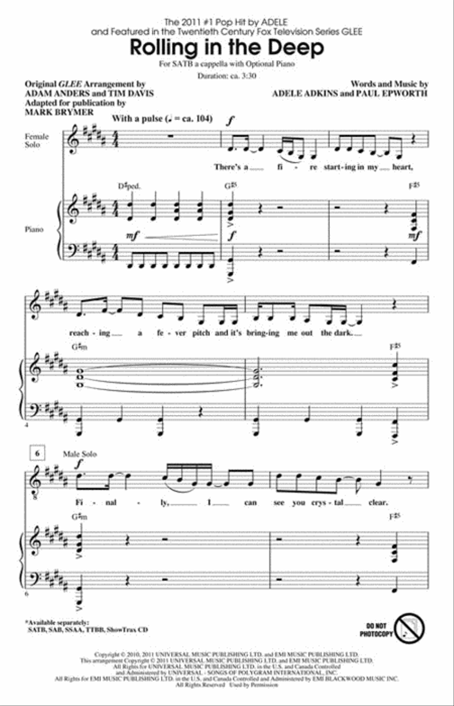 Rolling in the Deep 4-Part scores gallery preview page 2