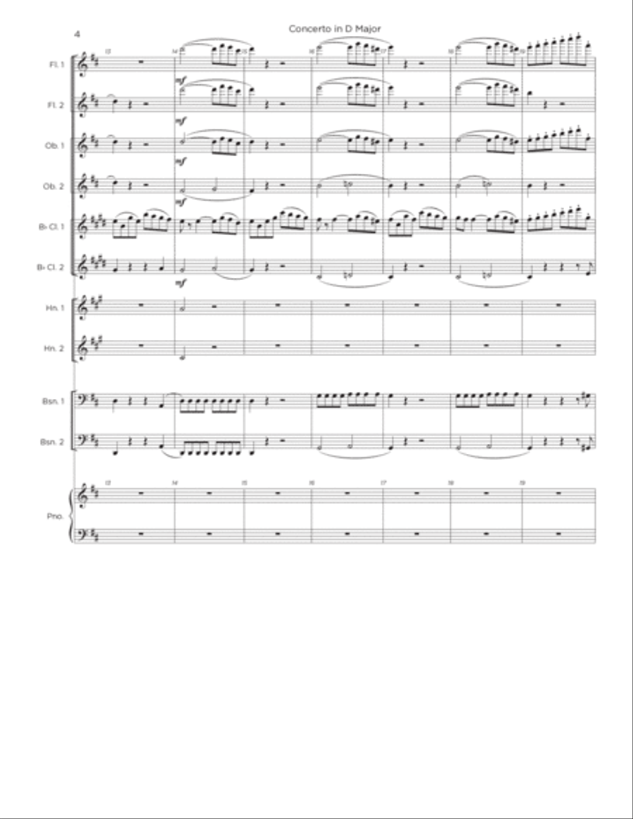 Keyboard Concerto No. 11 in D Major, Mvmt. 1: Vivace Bassoon scores gallery preview page 4