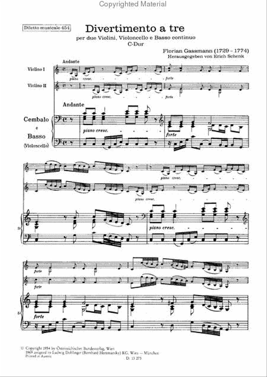 Divertimento a tre C-Dur Divertimento a tre C-Dur Violin scores gallery preview page 2