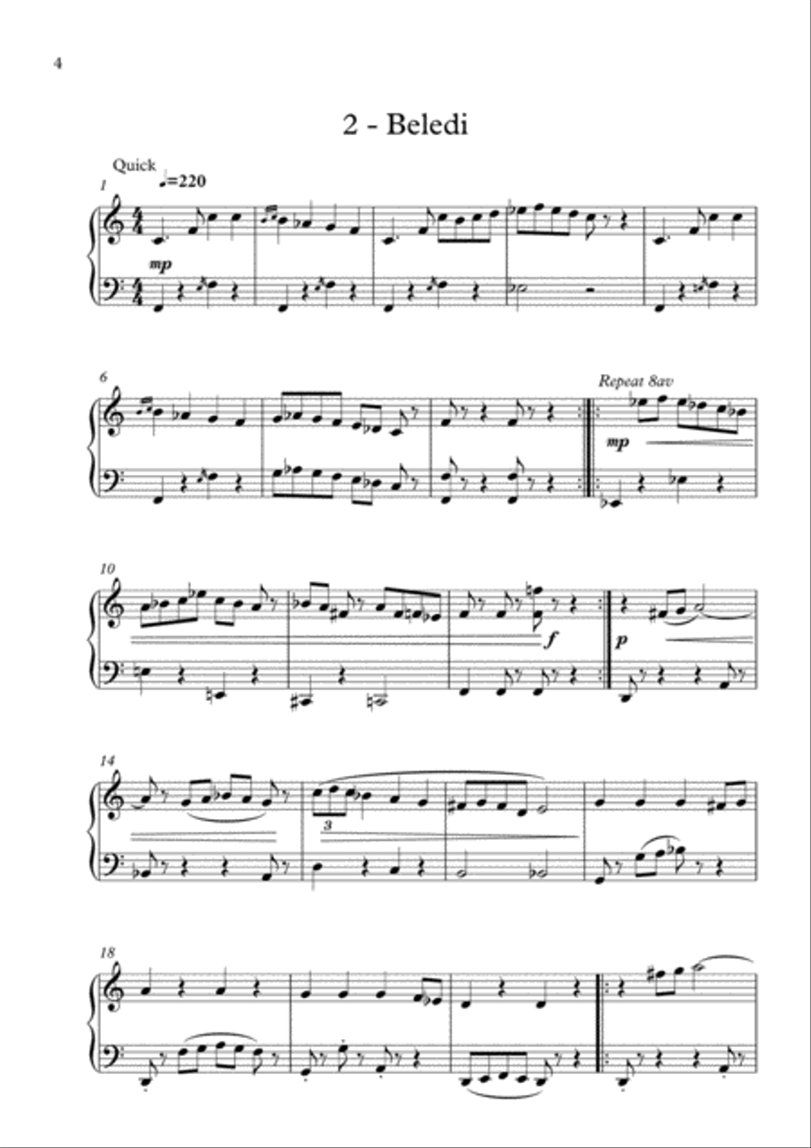 Dunes - a set of Arabian-style piano pieces Piano Solo scores gallery preview page 4