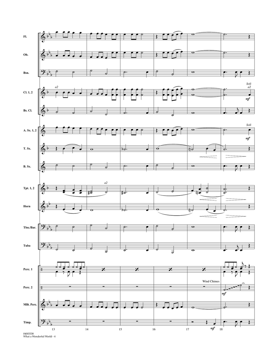 What A Wonderful World - Full Score Concert Band scores gallery preview page 4