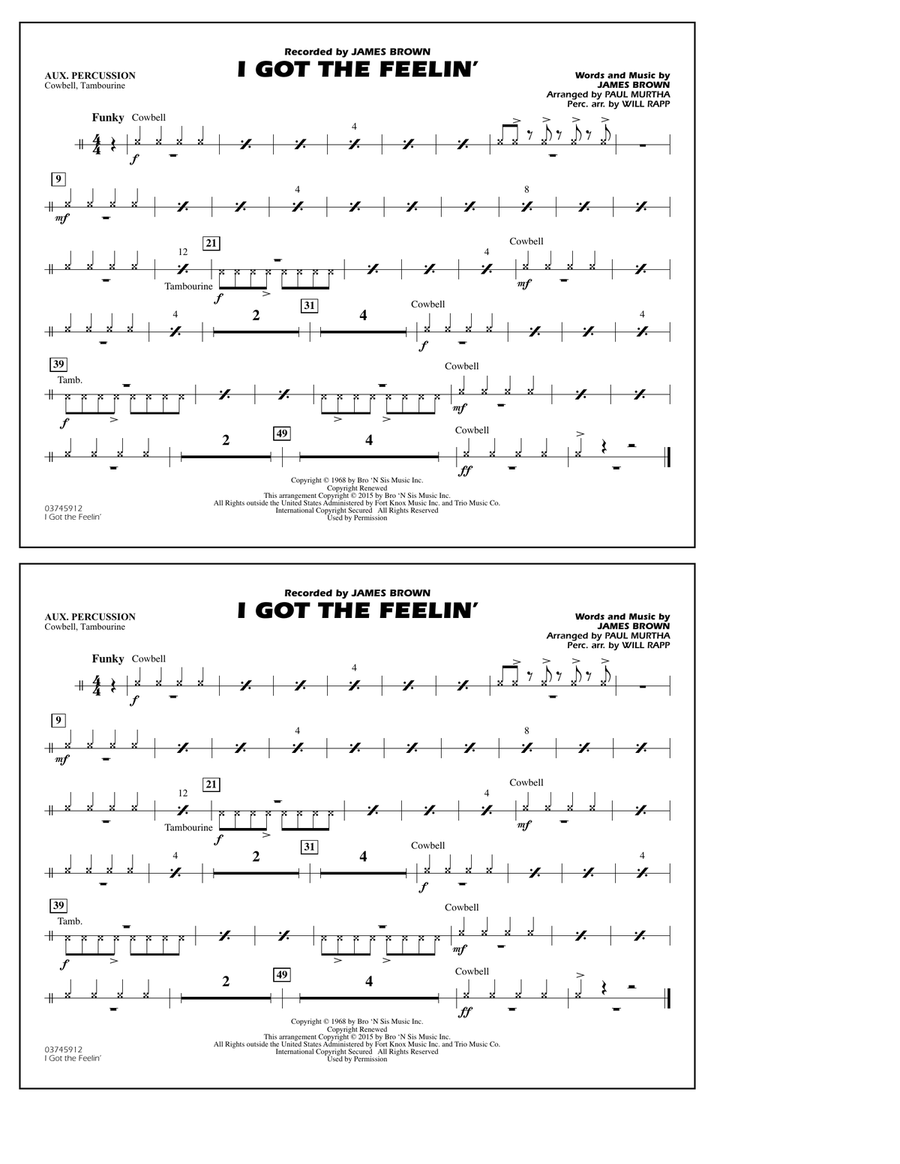 I Got the Feelin' - Aux Percussion