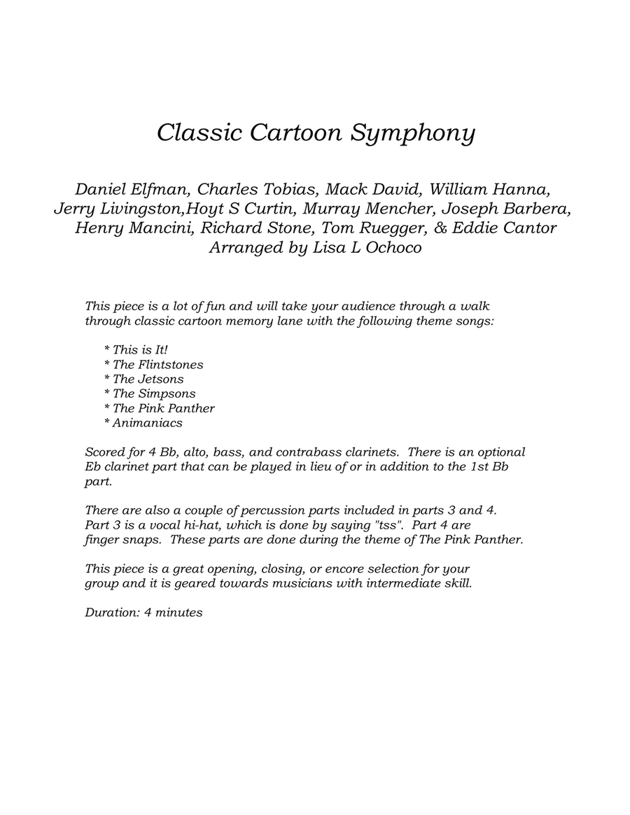 Classic Cartoon Symphony Clarinet Choir scores gallery preview page 4