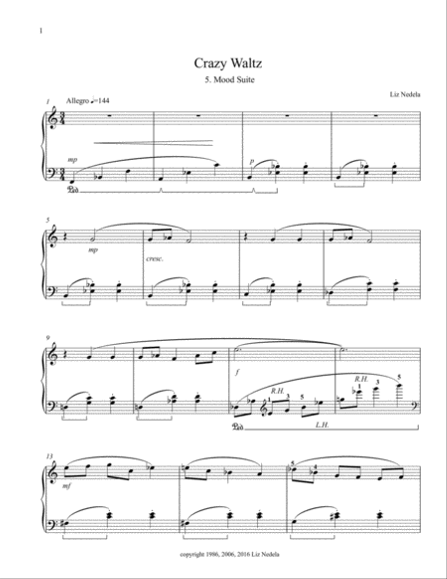 Crazy Waltz (from Five Short Pieces for Piano) image number null