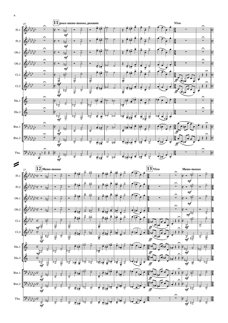 Mussorgsky: Pictures at an Exhibition Promenade & No. 1.Gnomus - symphonic wind ensemble Large Ensemble scores gallery preview page 6