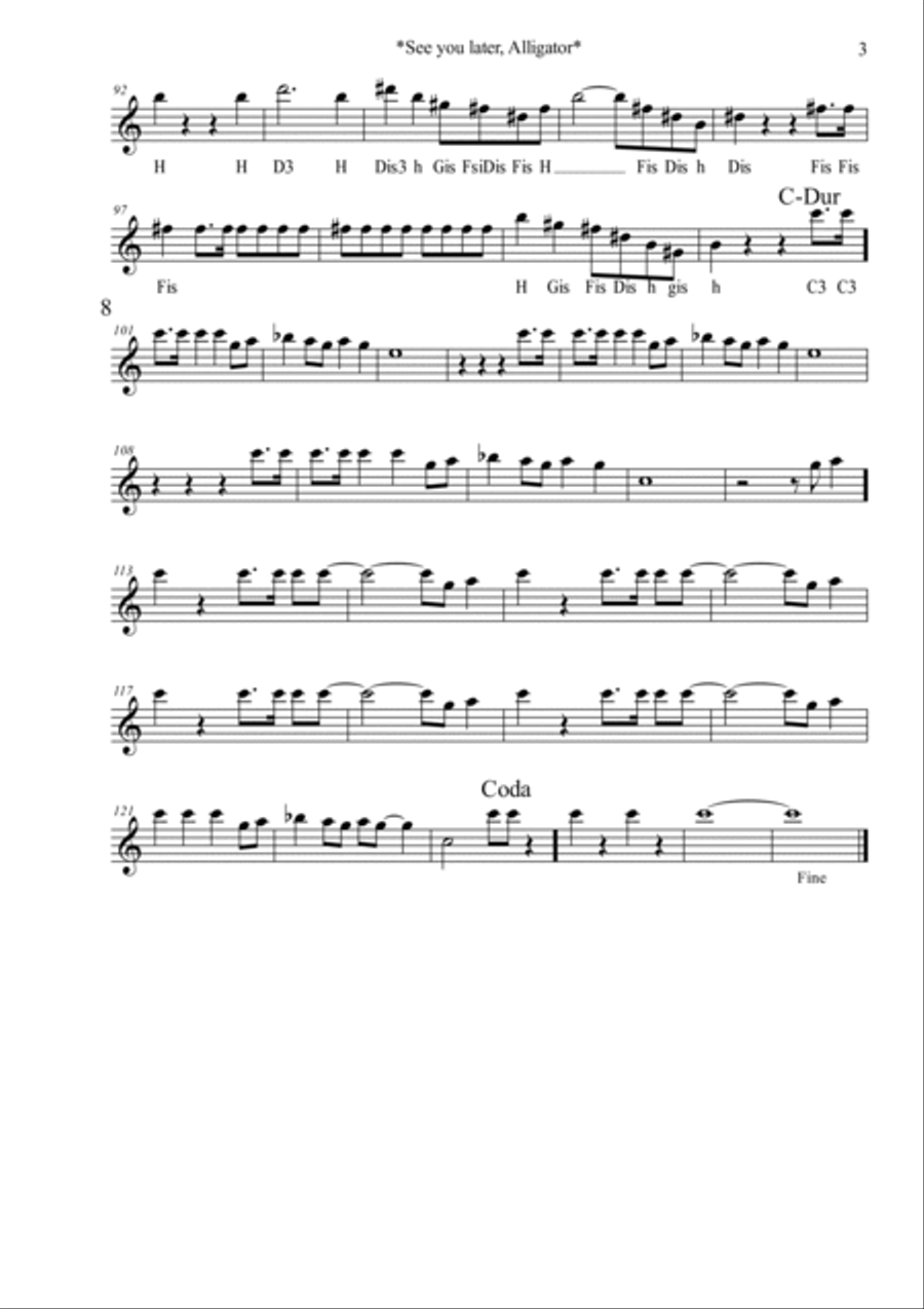 See You Later, Alligator See You Later, Alligator Clarinet scores gallery preview page 3