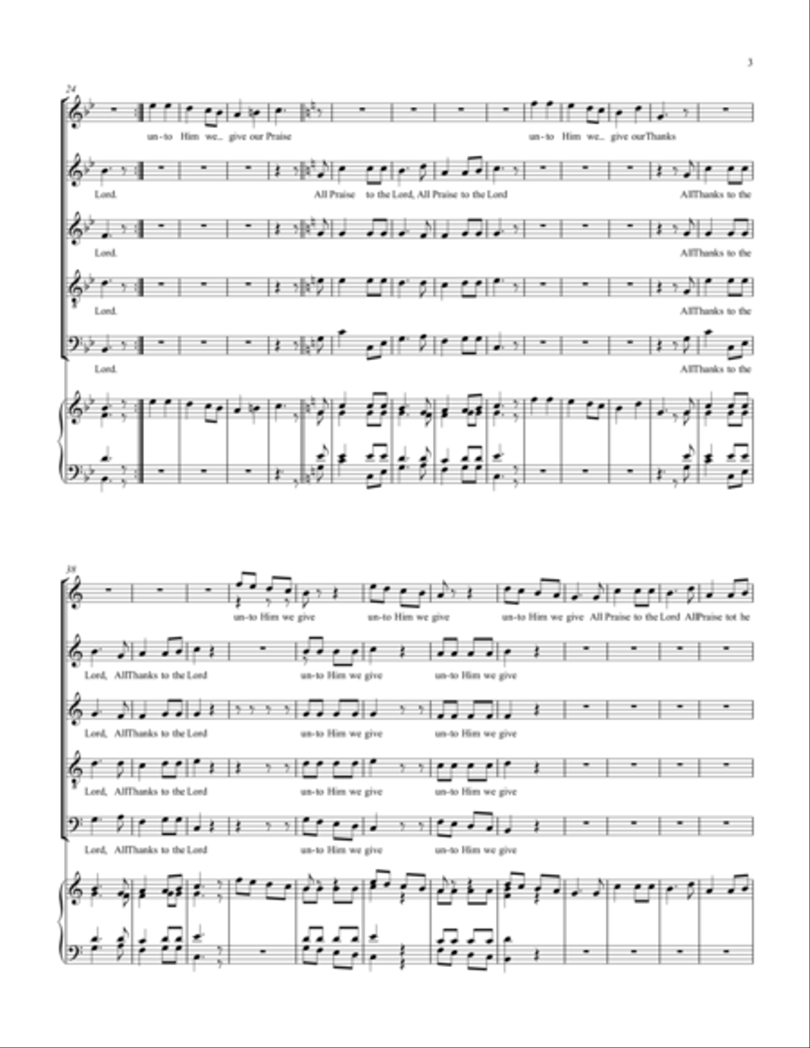 ALL PRAISE TO THE LORD (ENDLESS PRAISE) 4-Part scores gallery preview page 3