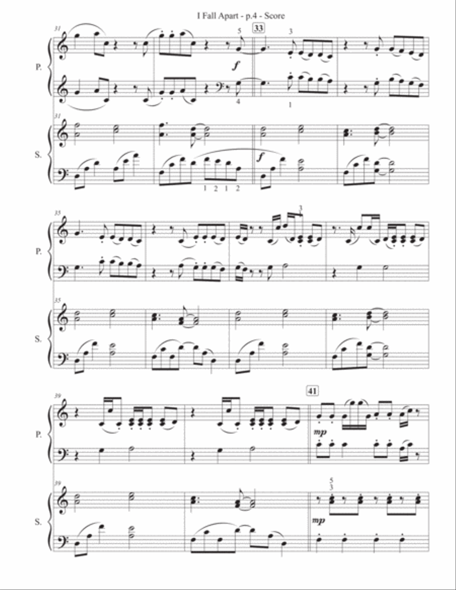 I Fall Apart Piano scores gallery preview page 5