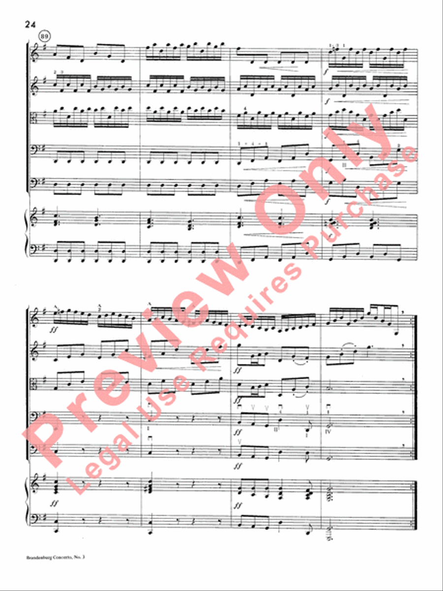 Brandenburg Concerto No. 3 String Orchestra scores gallery preview page 27
