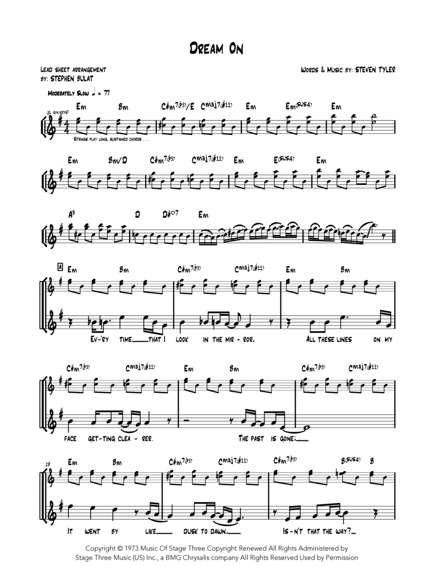 Dream On Piano scores gallery preview page 1