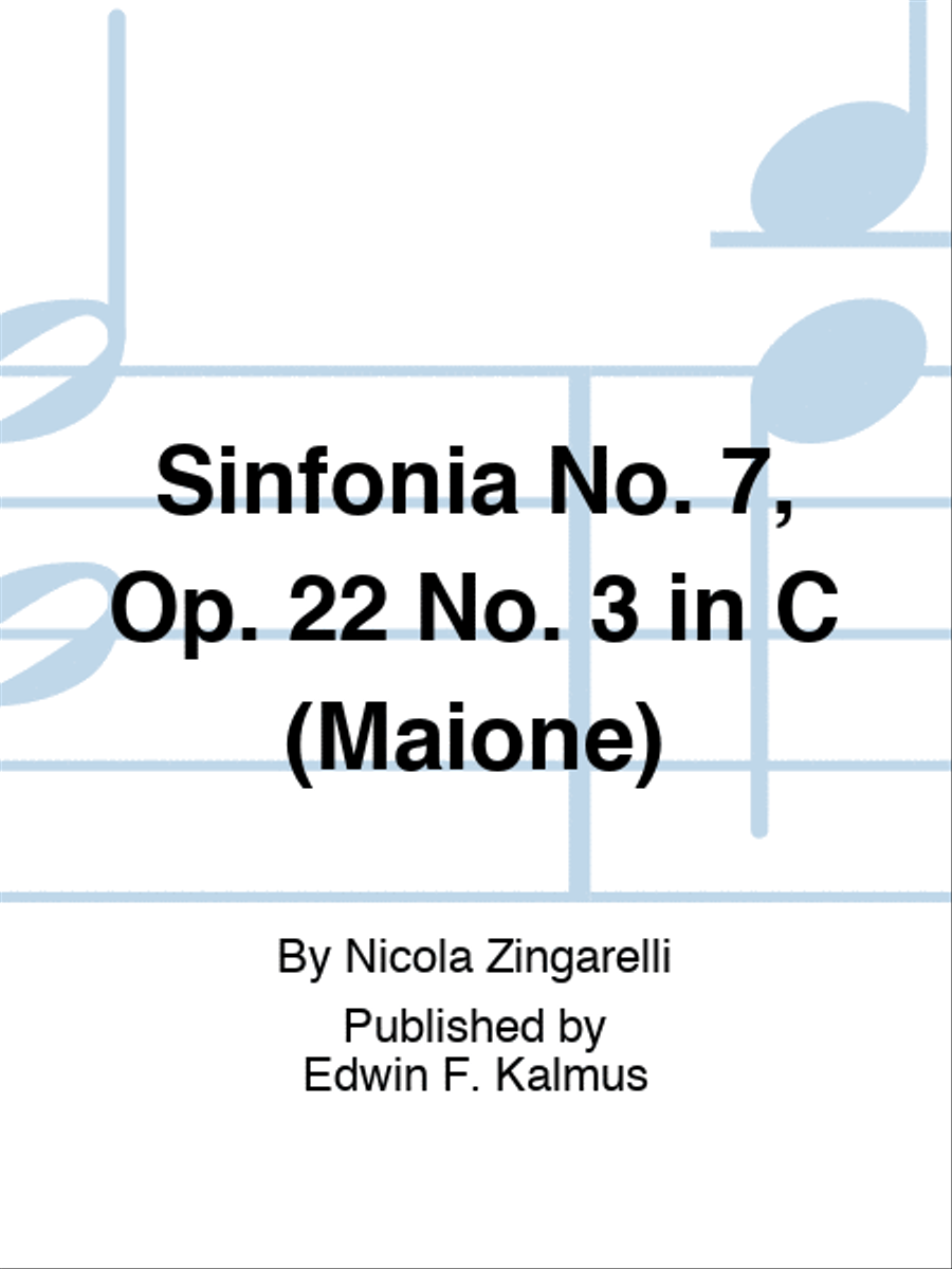 Sinfonia No. 7, Op. 22 No. 3 in C (Maione)