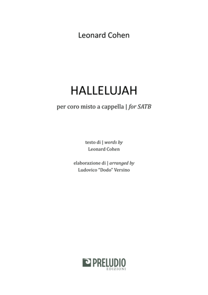 Hallelujah by Leonard Cohen 4-Part - Digital Sheet Music