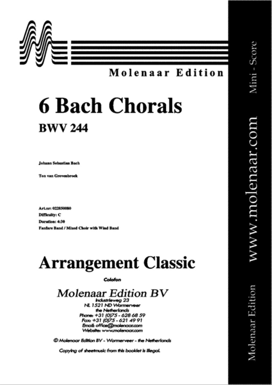 6 Bach Chorals Mixed Choir scores gallery preview page 2
