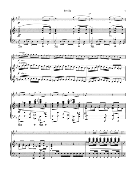 Sevilla Op. 47 No. 3 for clarinet in Bb and piano (Bb Major) image number null