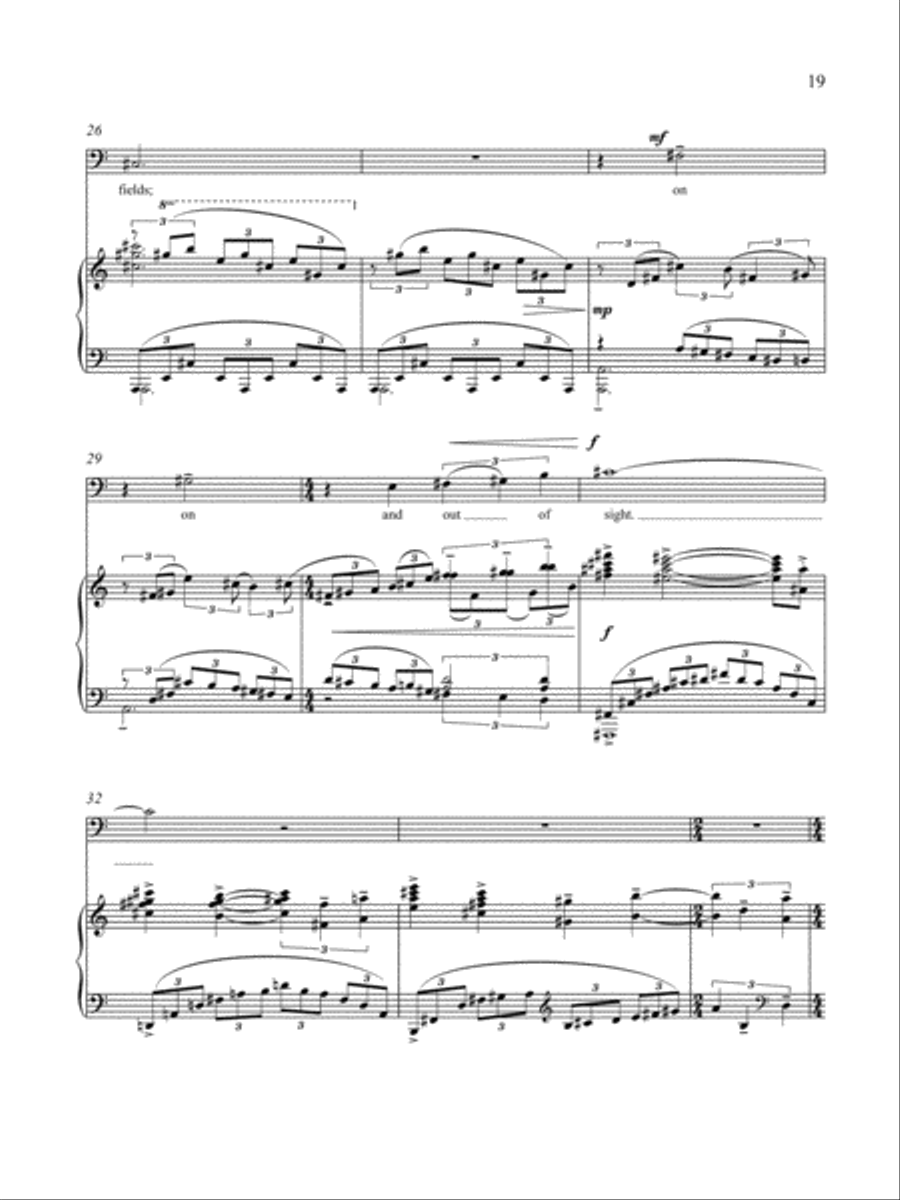 Everyone Sang from Everyone Sang: Four Songs for Bass and Piano Bass Voice scores gallery preview page 3