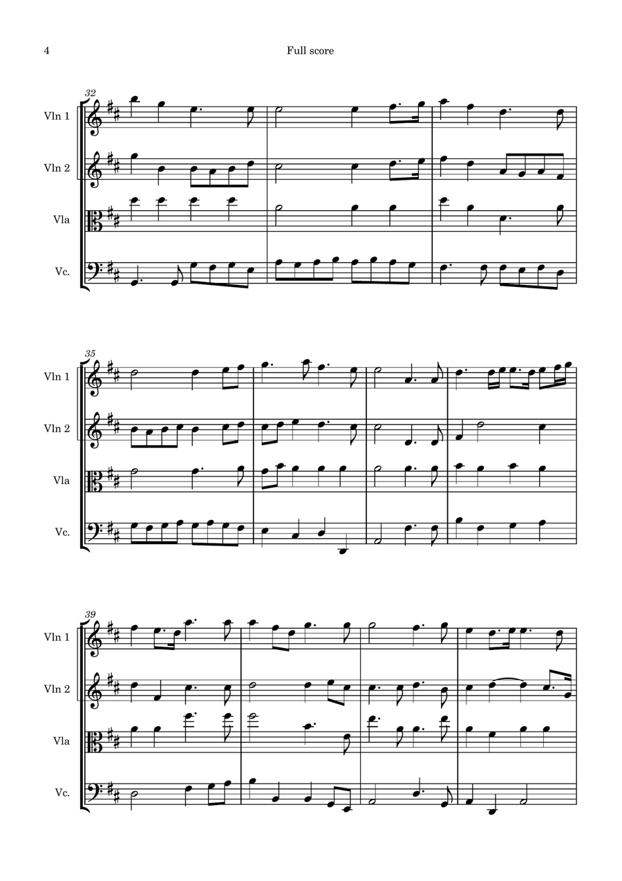 Handel - Music For The Royal Fireworks for String Quartet String Quartet scores gallery preview page 4