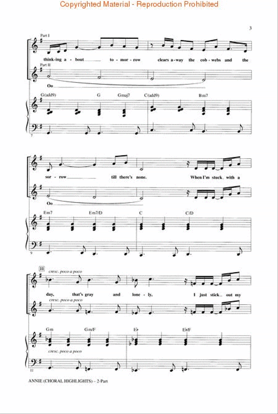Annie (Choral Highlights) 2-Part scores gallery preview page 3