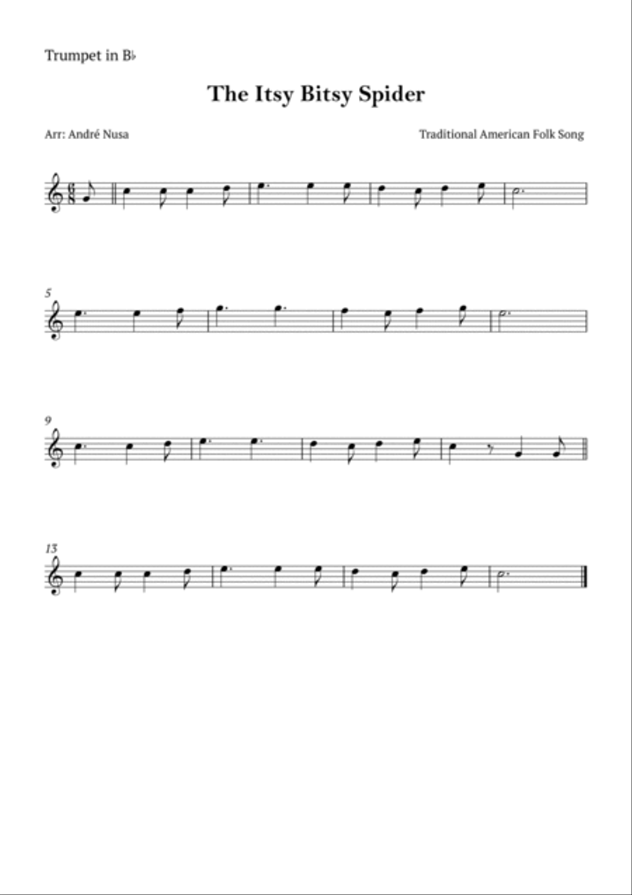The Itsy Bitsy Spider Tenor Saxophone scores gallery preview page 2
