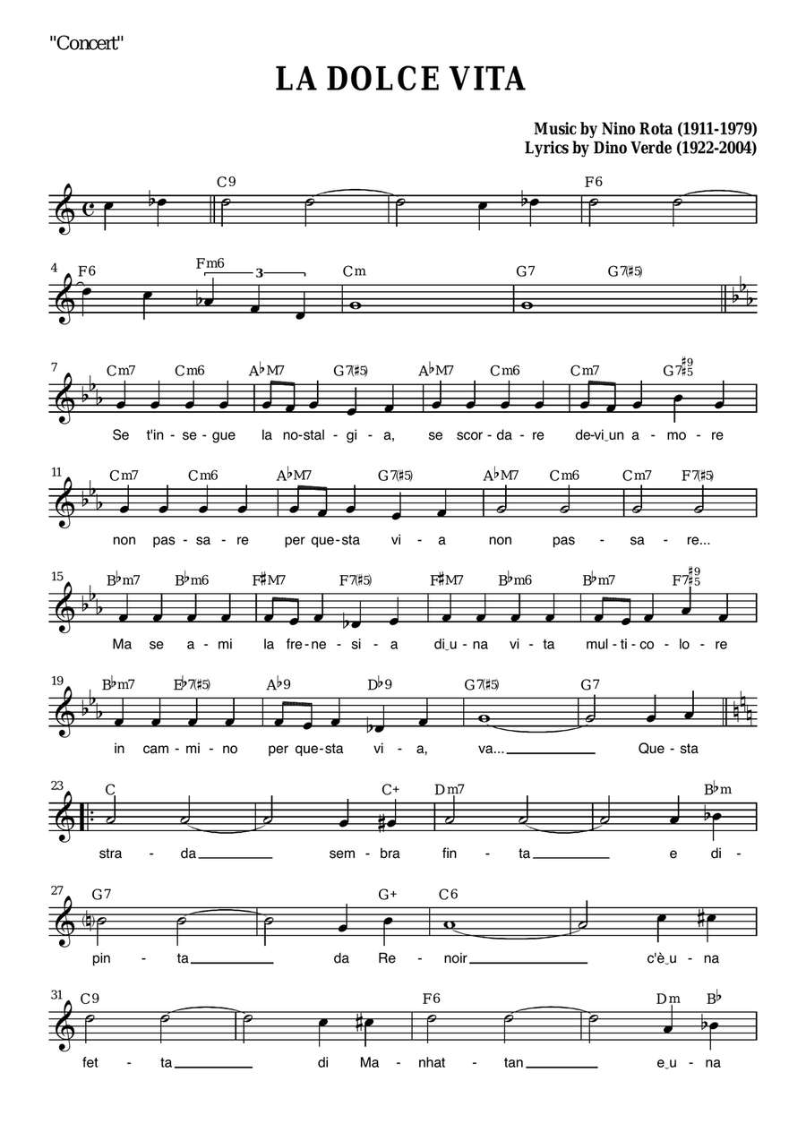 La Dolce Vita Small Ensemble scores gallery preview page 1