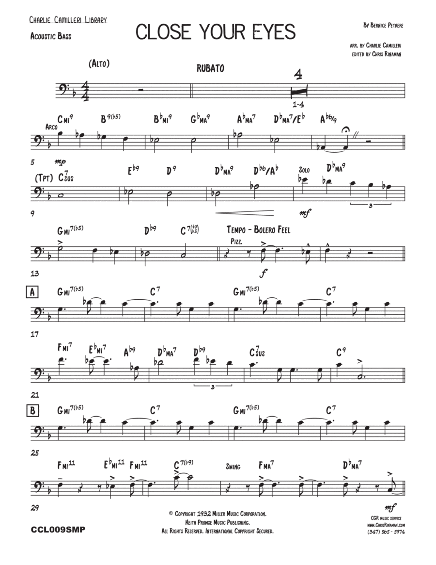 Close Your Eyes Close Your Eyes Jazz Ensemble scores gallery preview page 1