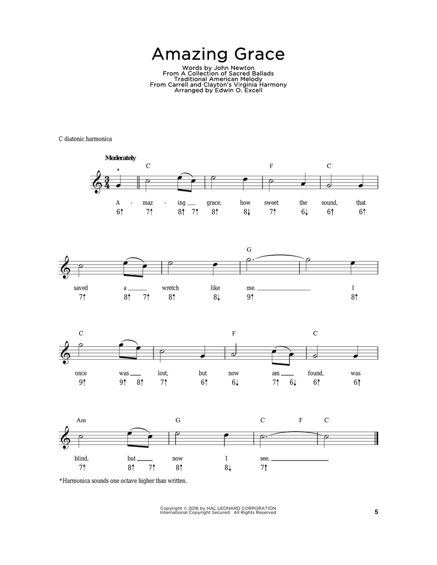 Amazing Grace Harmonica scores gallery preview page 1