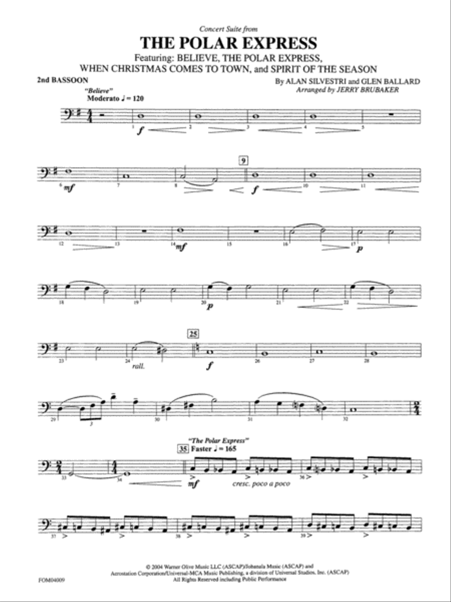 The Polar Express, Concert Suite from: 2nd Bassoon