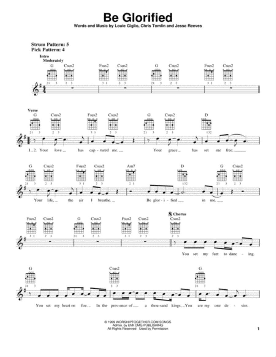 Be Glorified Acoustic Guitar scores gallery preview page 1