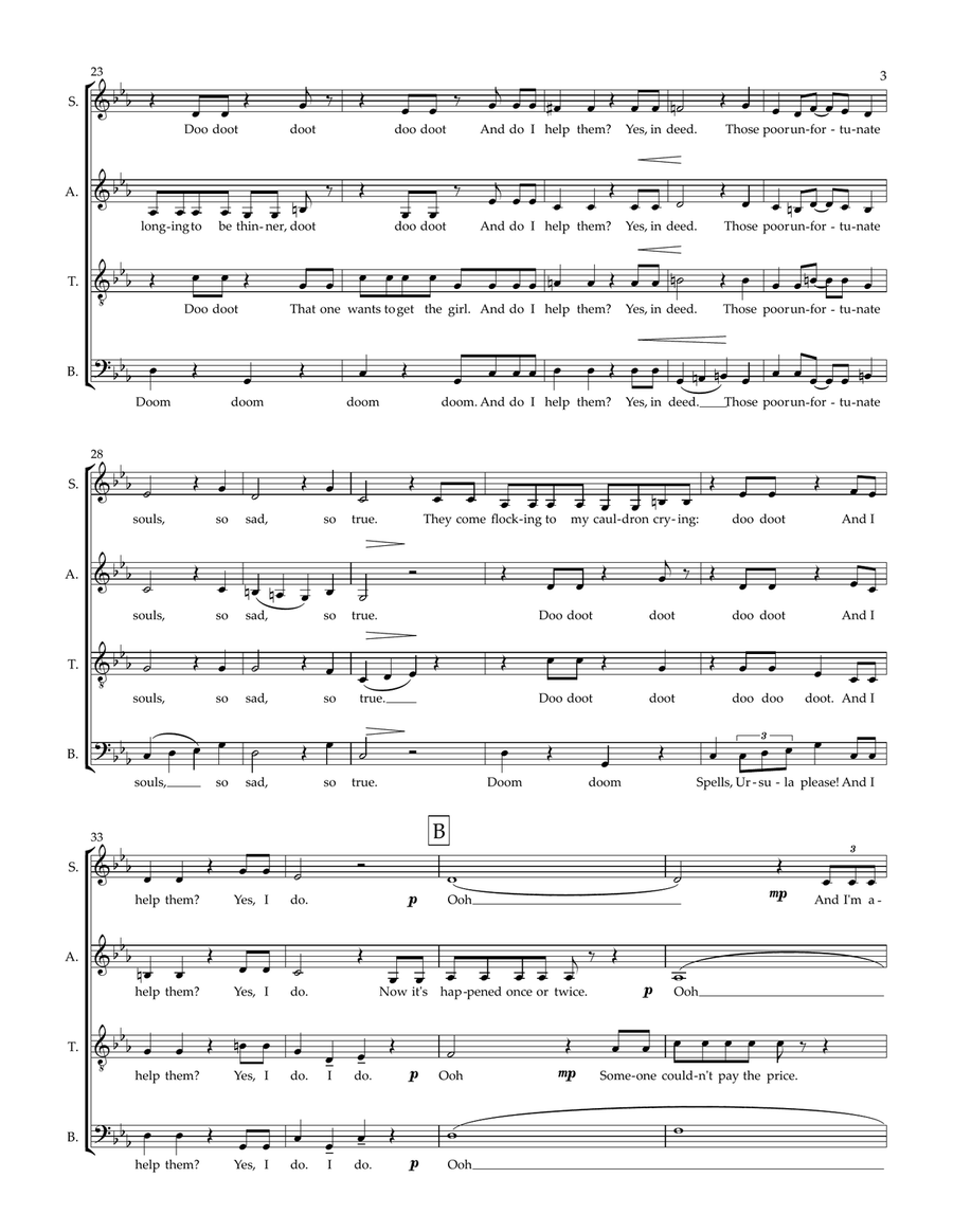 Poor Unfortunate Souls 4-Part scores gallery preview page 4