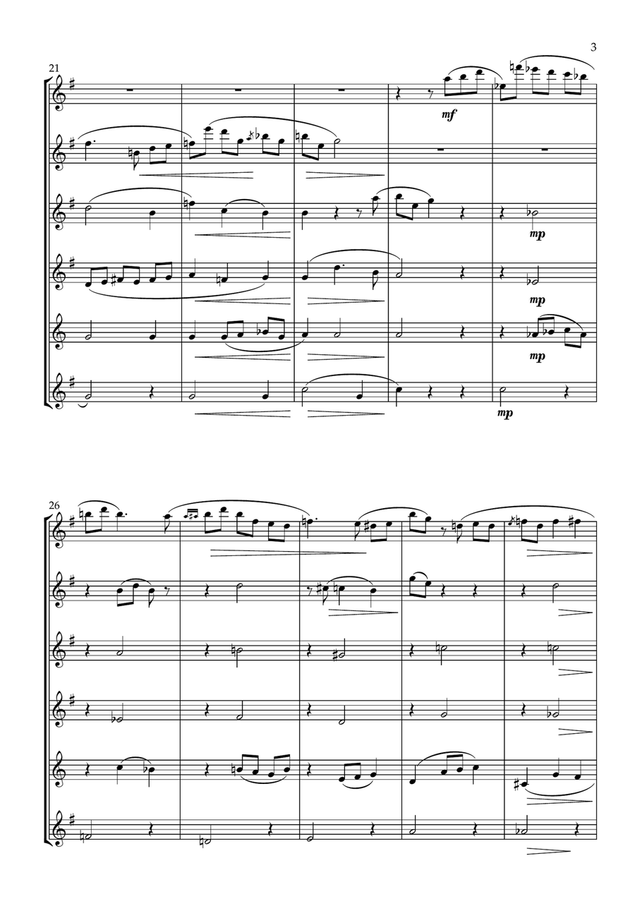 Night-Time in New York A Blue Waltz for Flute Choir Flute Choir scores gallery preview page 4