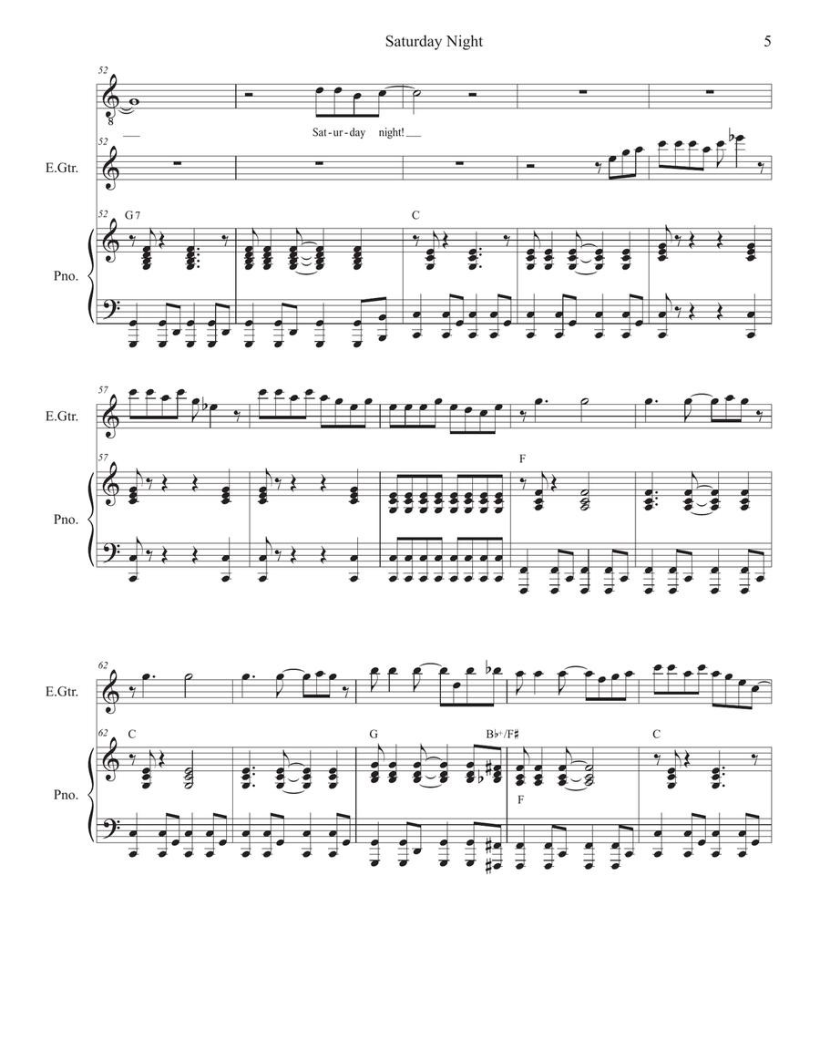 Saturday Night Piano, Vocal scores gallery preview page 5