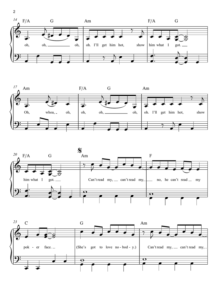 Poker Face Voice scores gallery preview page 2