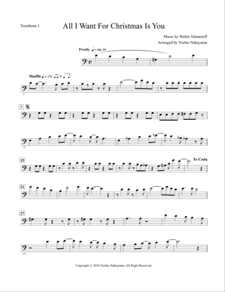 All I Want For Christmas Is You Brass Quartet scores gallery preview page 3