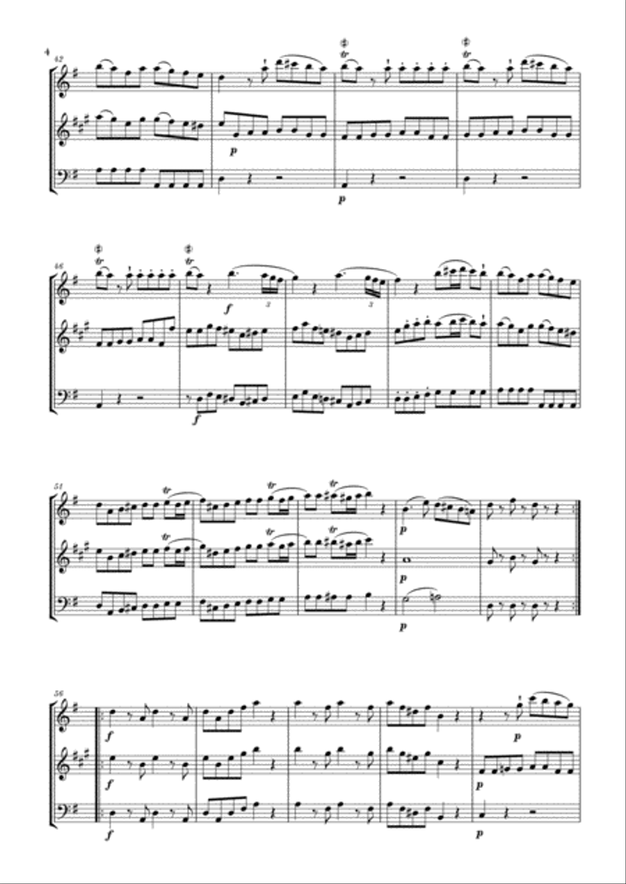 Eine Kleine Nachtmusik for Flute, Clarinet and Bassoon Woodwind Trio scores gallery preview page 4