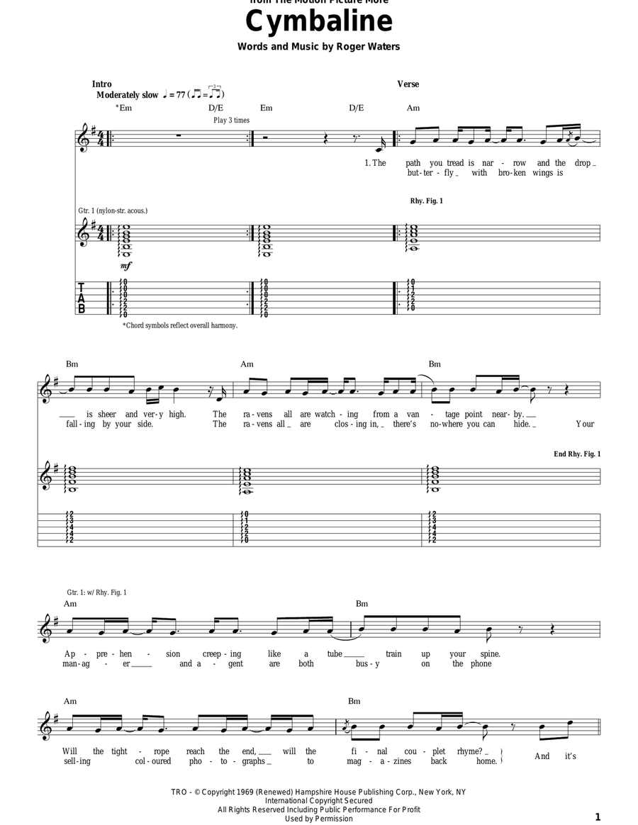 Cymbaline Acoustic Guitar scores gallery preview page 1