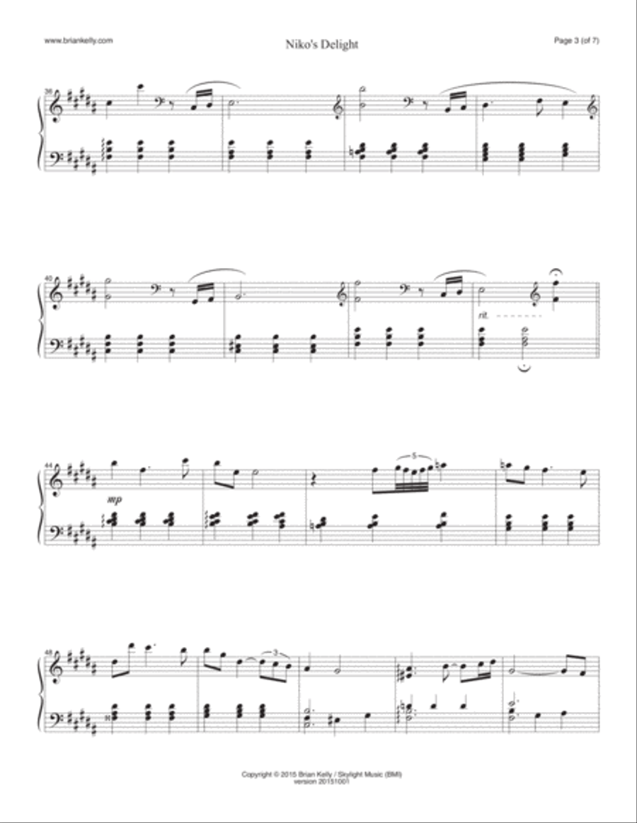 Niko's Delight Piano Solo scores gallery preview page 3