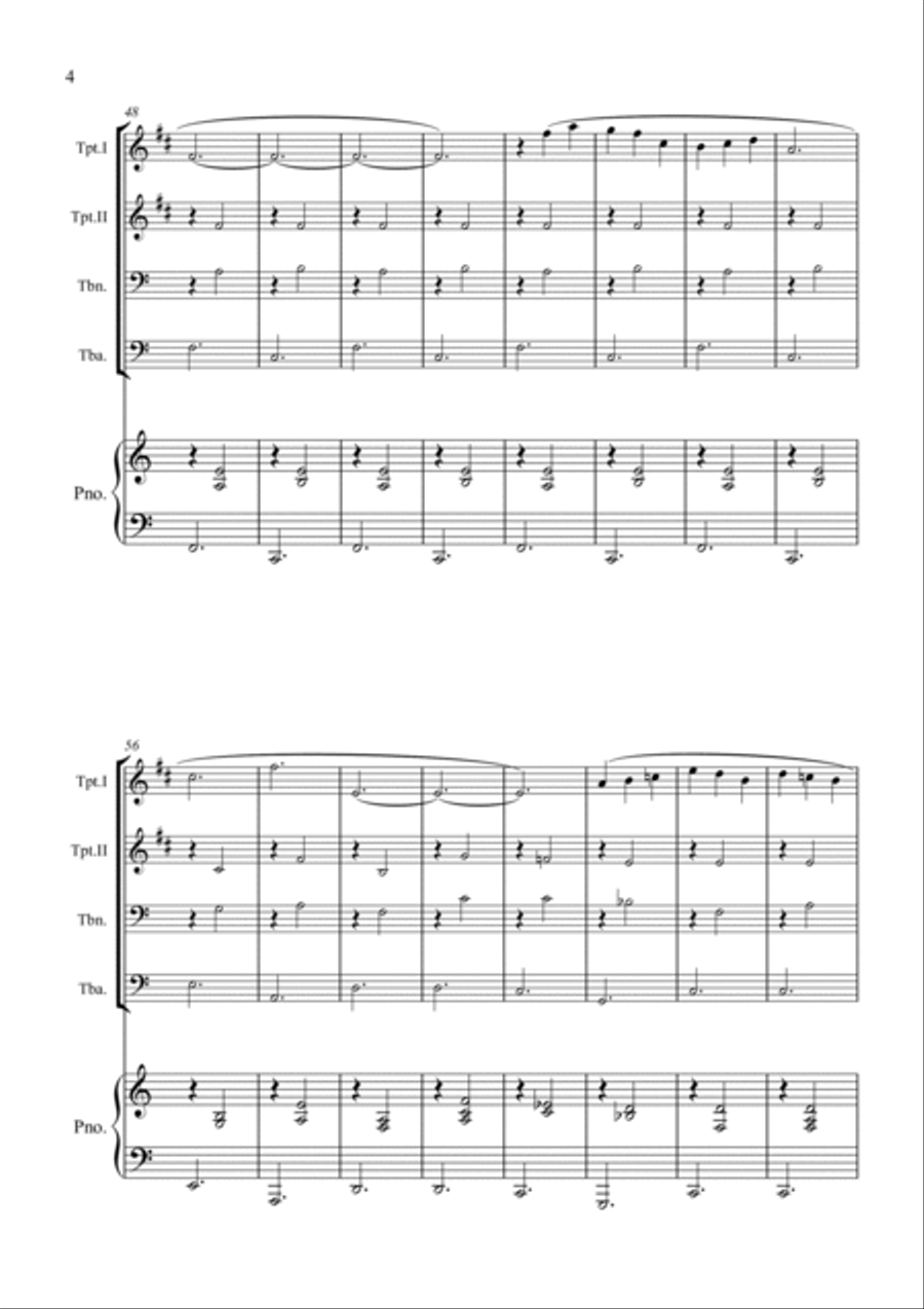 Gymnopédie No. 1 Brass Quartet scores gallery preview page 4