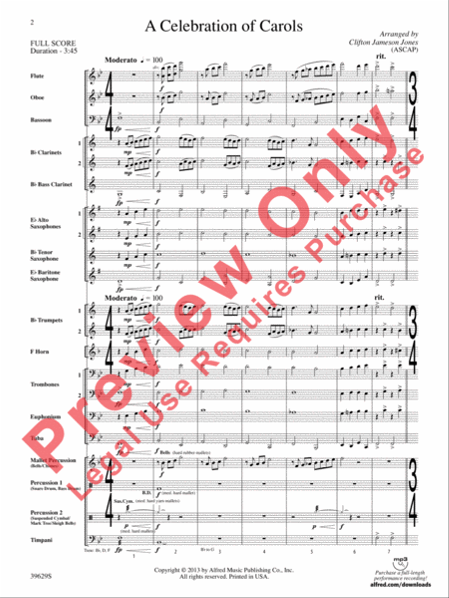 A Celebration of Carols A Celebration of Carols Concert Band scores gallery preview page 3
