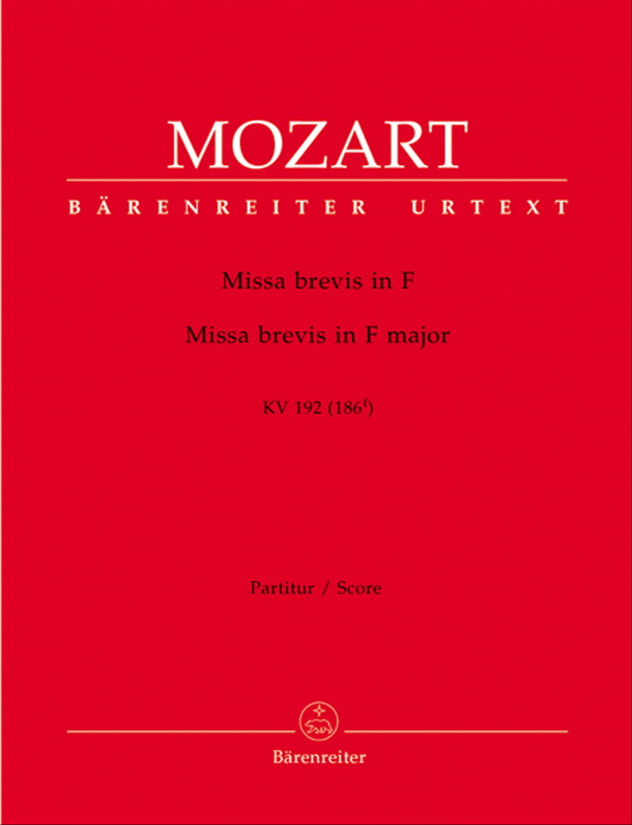 Missa brevis F major, KV 192 (186f) 4-Part scores gallery preview page 1
