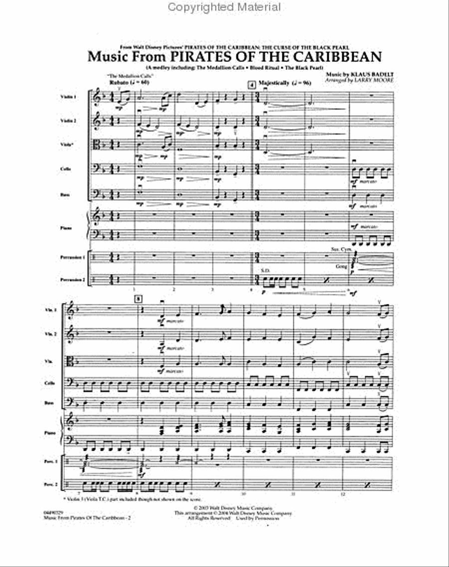 Music from Pirates of the Caribbean String Orchestra scores gallery preview page 2