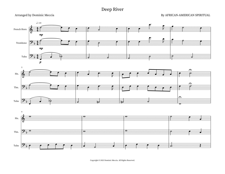 Deep River Small Ensemble scores gallery preview page 1